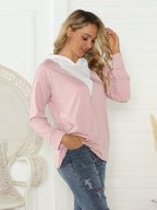 Shiny Contrast Zip Detail Hoodie