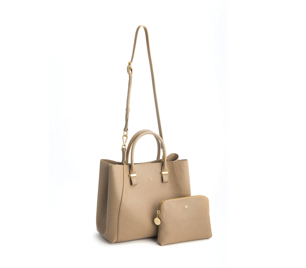 Jane Light Brown Vegan Leather Satchel