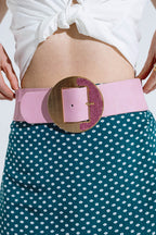 Pink Belt with Adjustable Gold Buckle