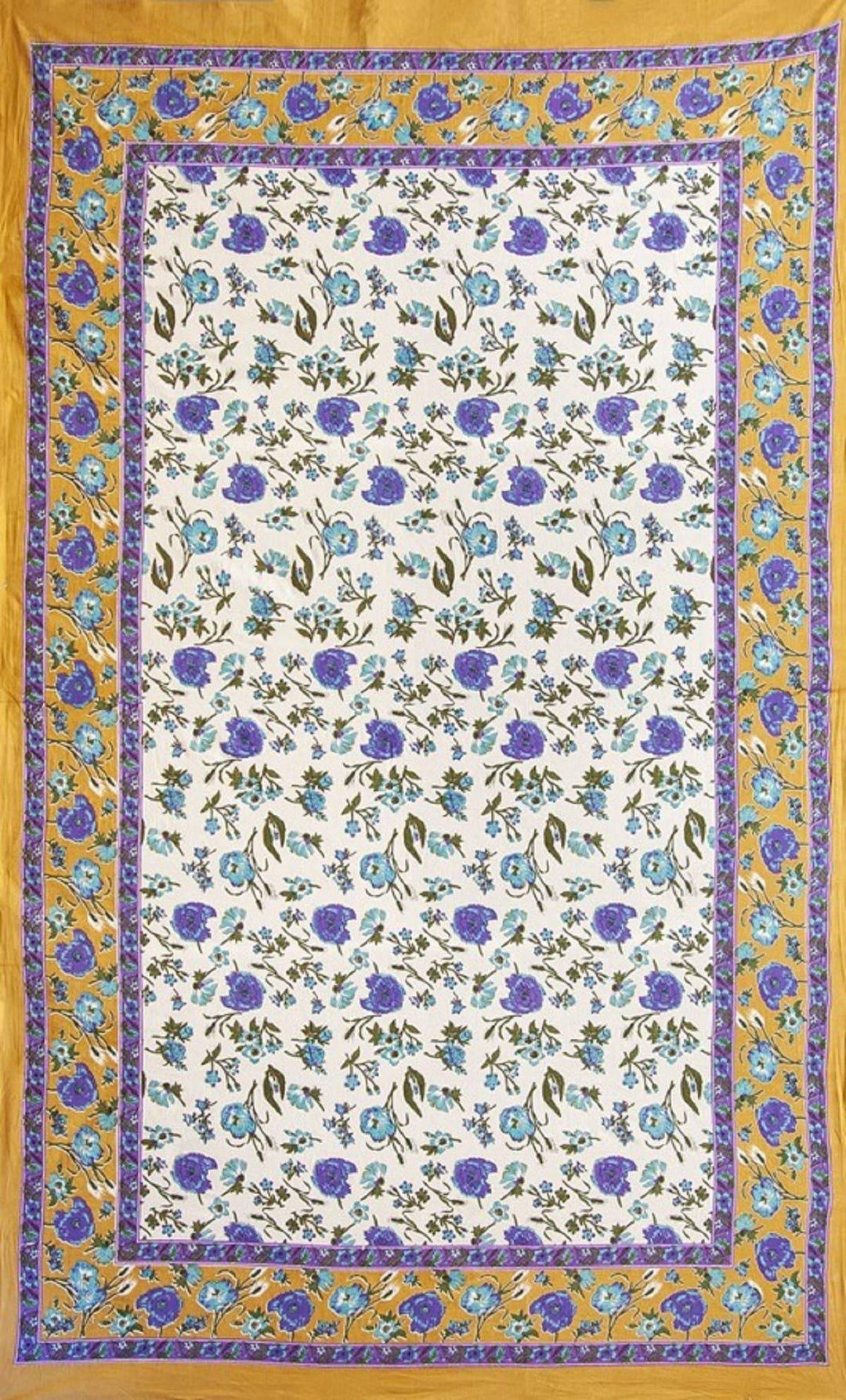 Floral Printed Wall Hanging Picnic Tapestry Beige/Blue