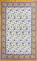 Floral Printed Wall Hanging Picnic Tapestry Beige/Blue
