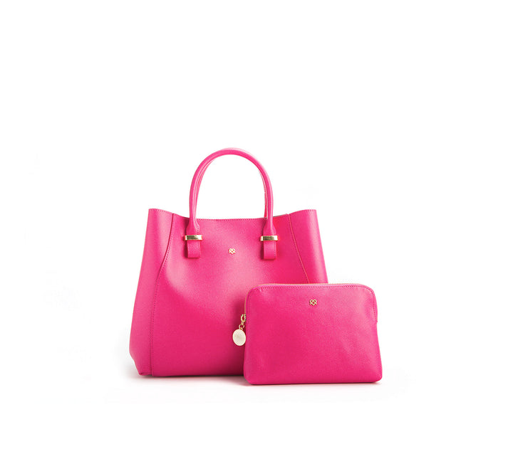 Jane Hot Pink Vegan Leather Satchel