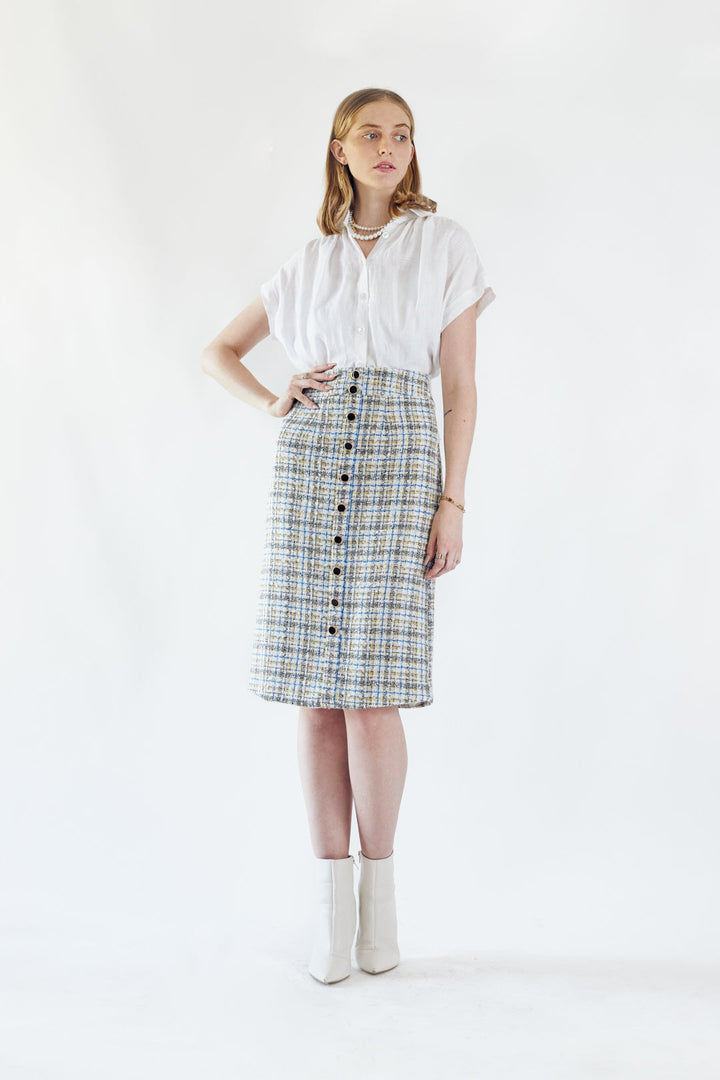 Power Woman Eye Catching Tweed Skirt