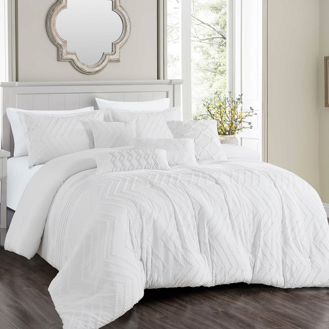 Kuron Comforter Set White (7pc)