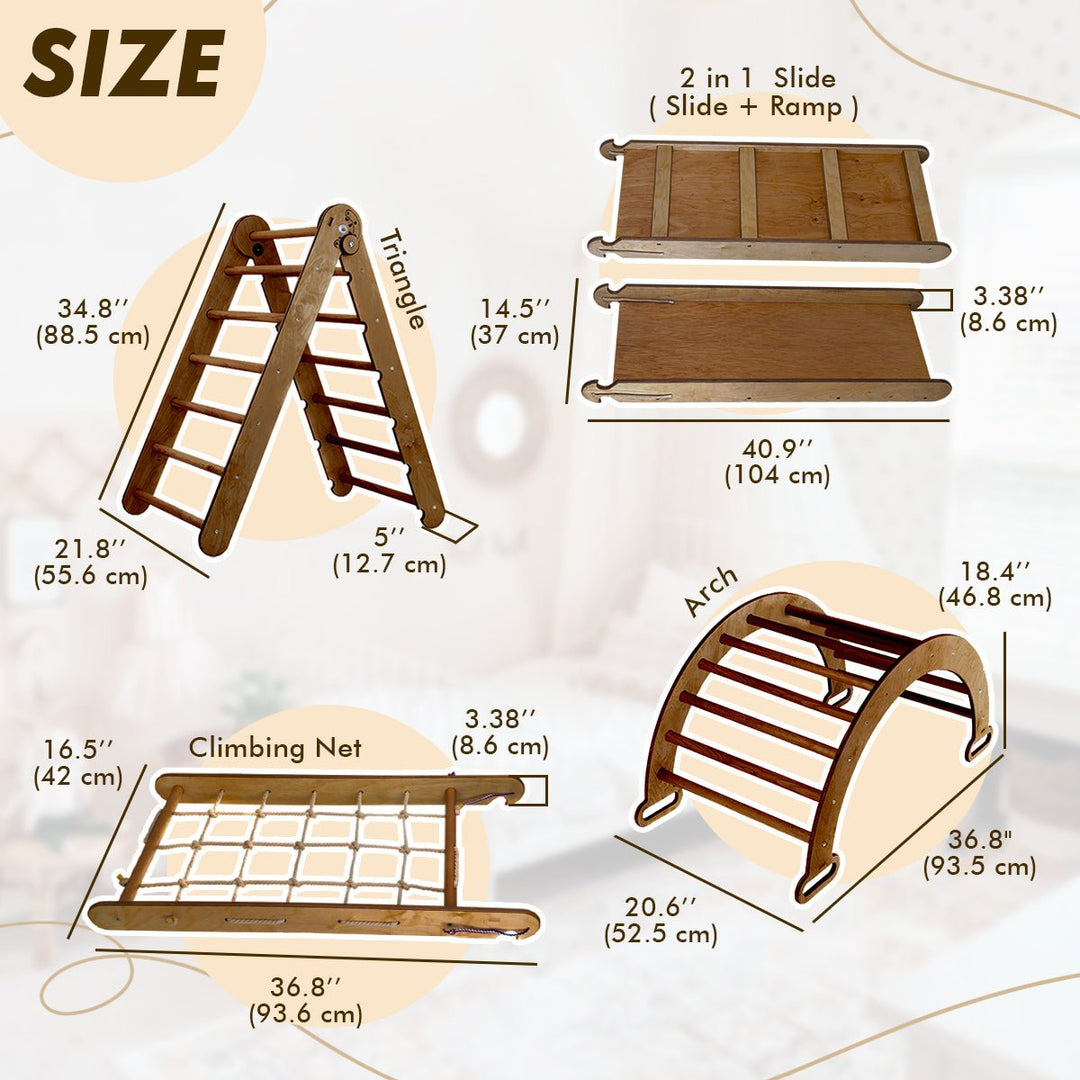 5-in-1 Montessori Climbing Set Chocolate