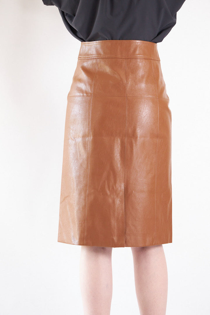 Power Woman Dark Hazel Leather Skirt