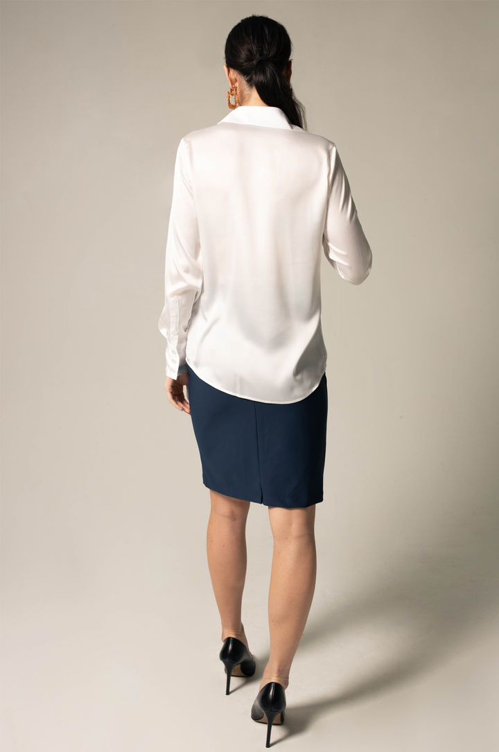 Elegance Silk Shirt in White