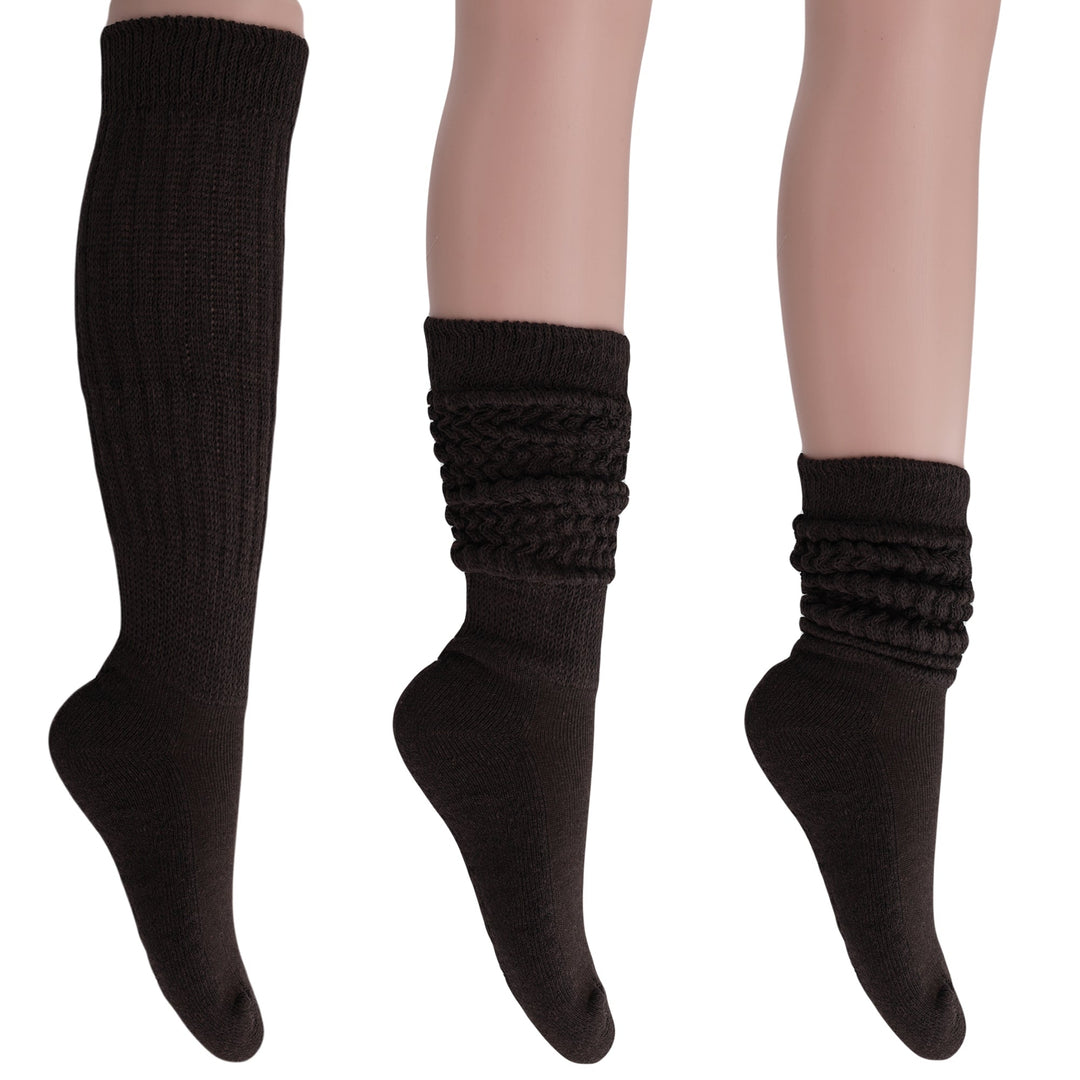 Cotton Women's Extra Long Heavy Slouch Socks 6 Pairs