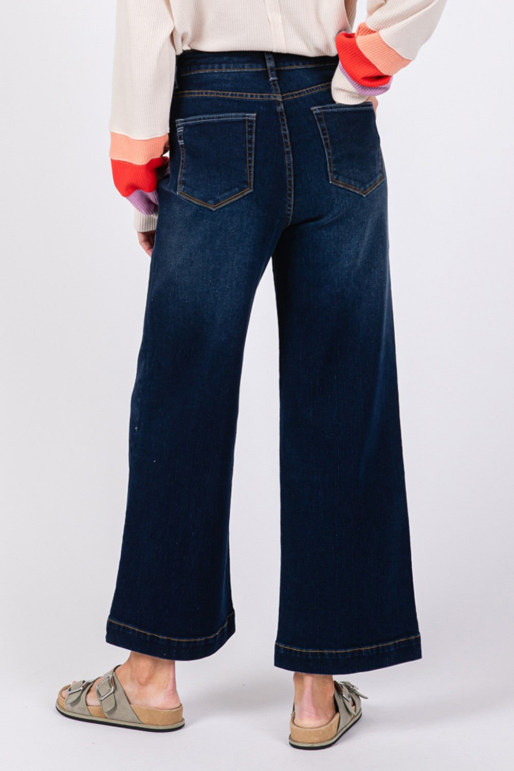 Denim Blue High Waist Wide Leg Jeans