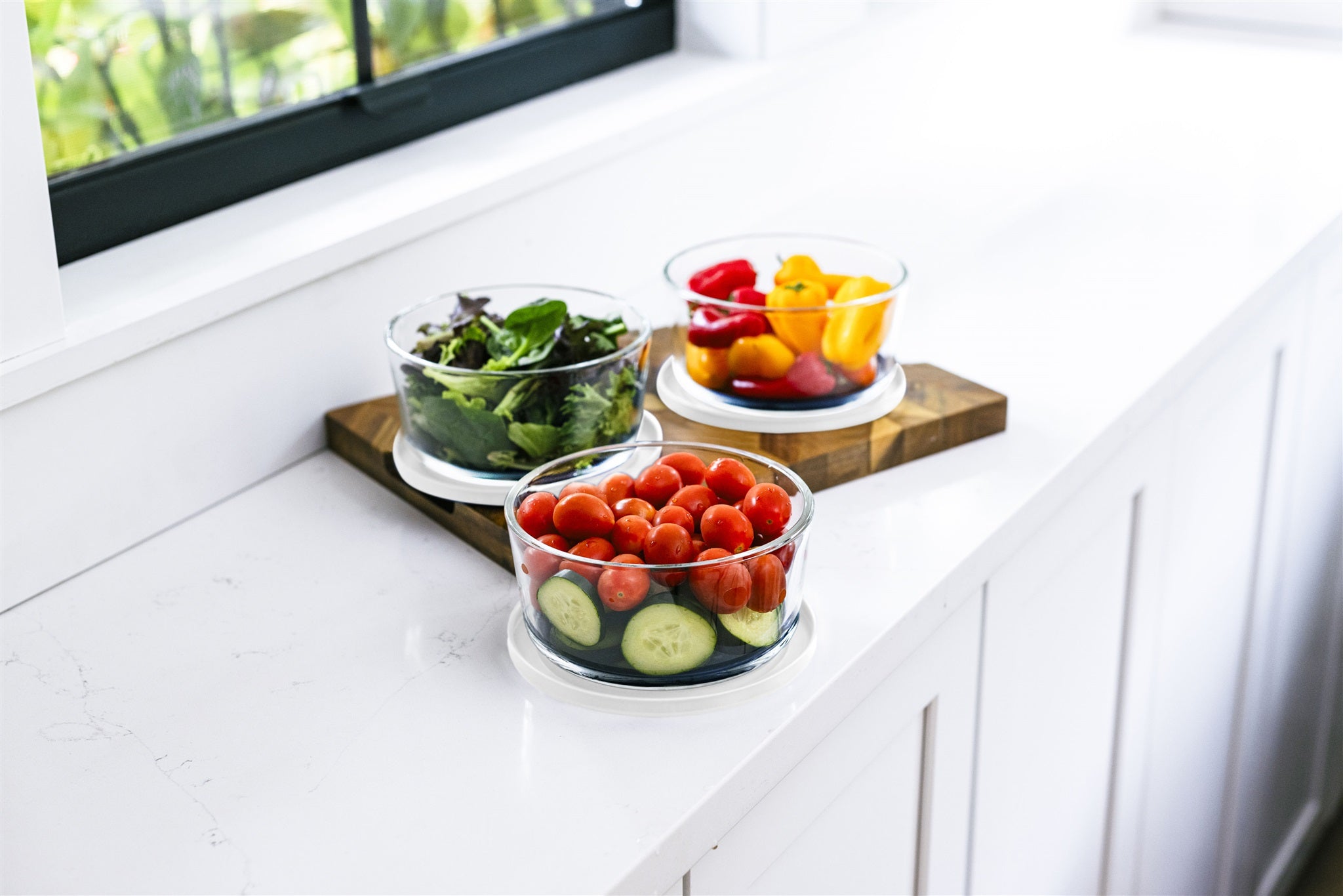 Glass Food Storage Containers 12-Piece (6+6) | White