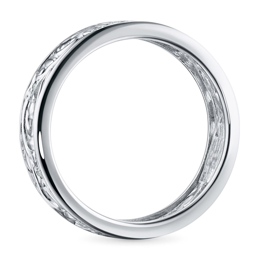 Sterling Silver Ring Round-Cut Diamonds 0.019 CT.TW