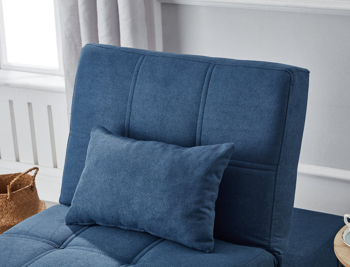 Blue Linen Fabric Recliner Chair Bed