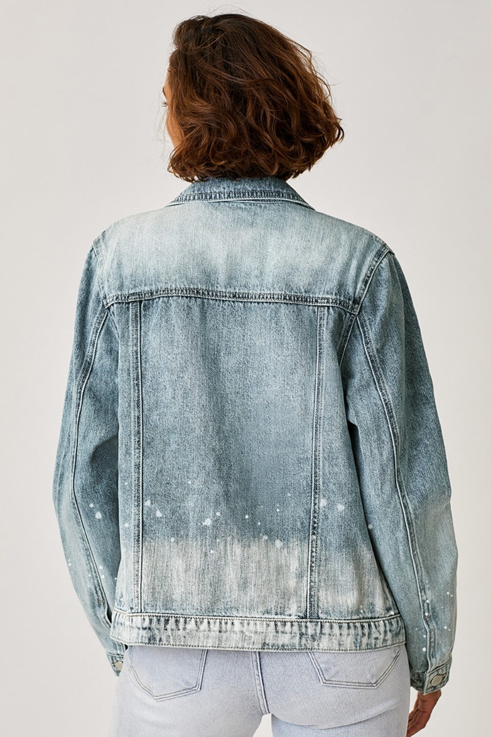 Button Up Ombre Washed Jacket