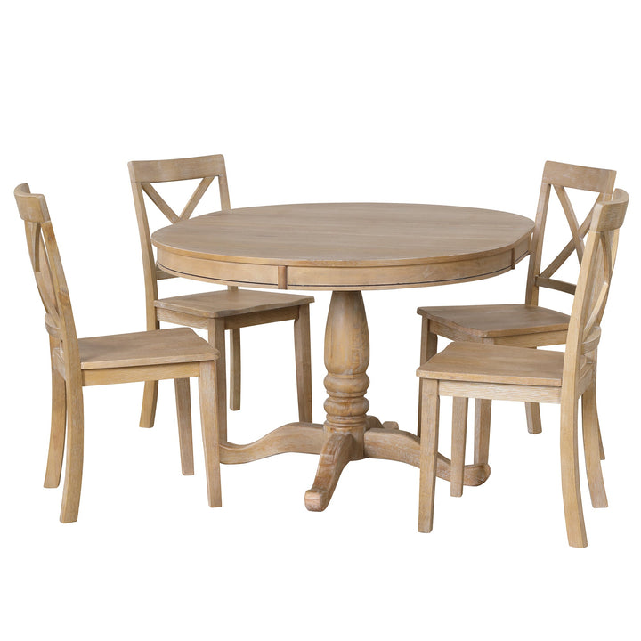 Modern Dining Table Set For 4 Round Table 4 Chairs