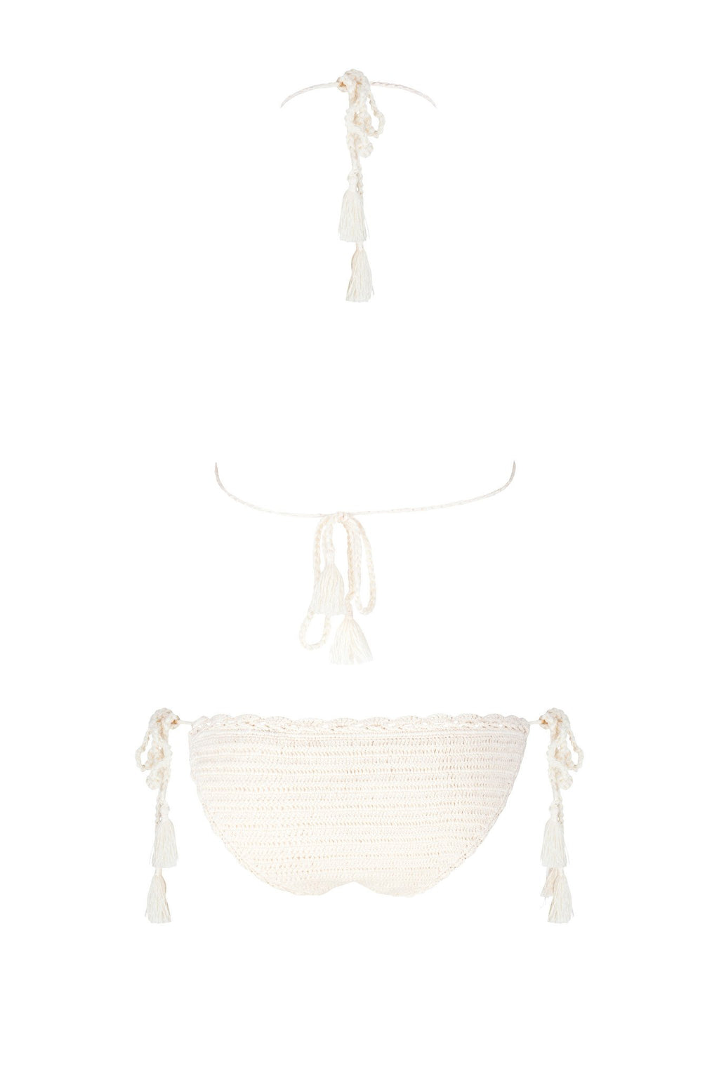 La Turquesa Ecru Hand-Crocheted Playsuits