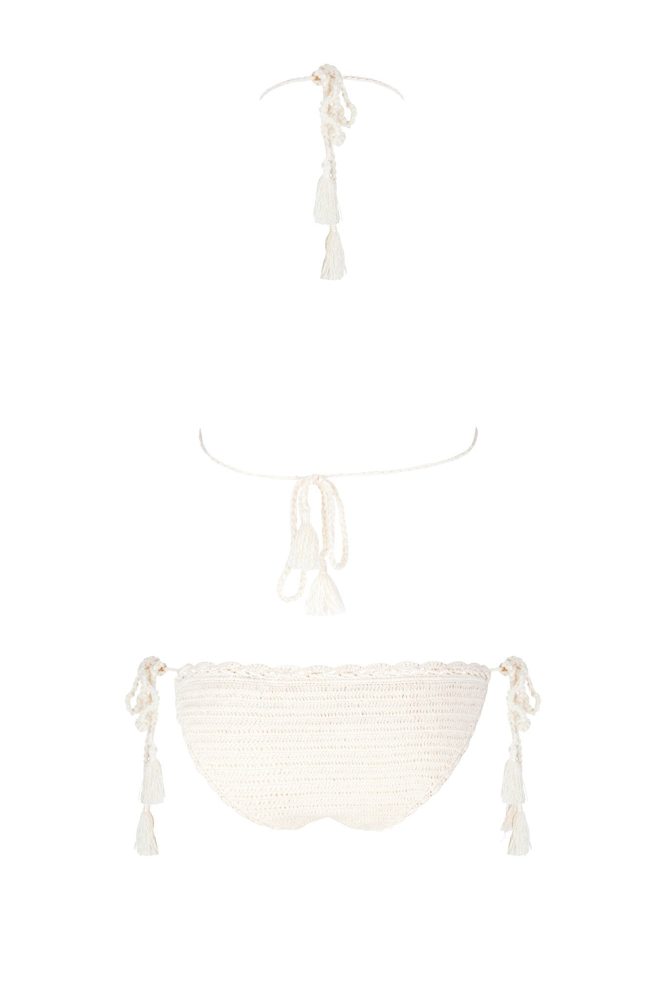 La Turquesa Ecru Hand-Crocheted Playsuits