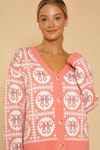 Tiled Bow Cardigan