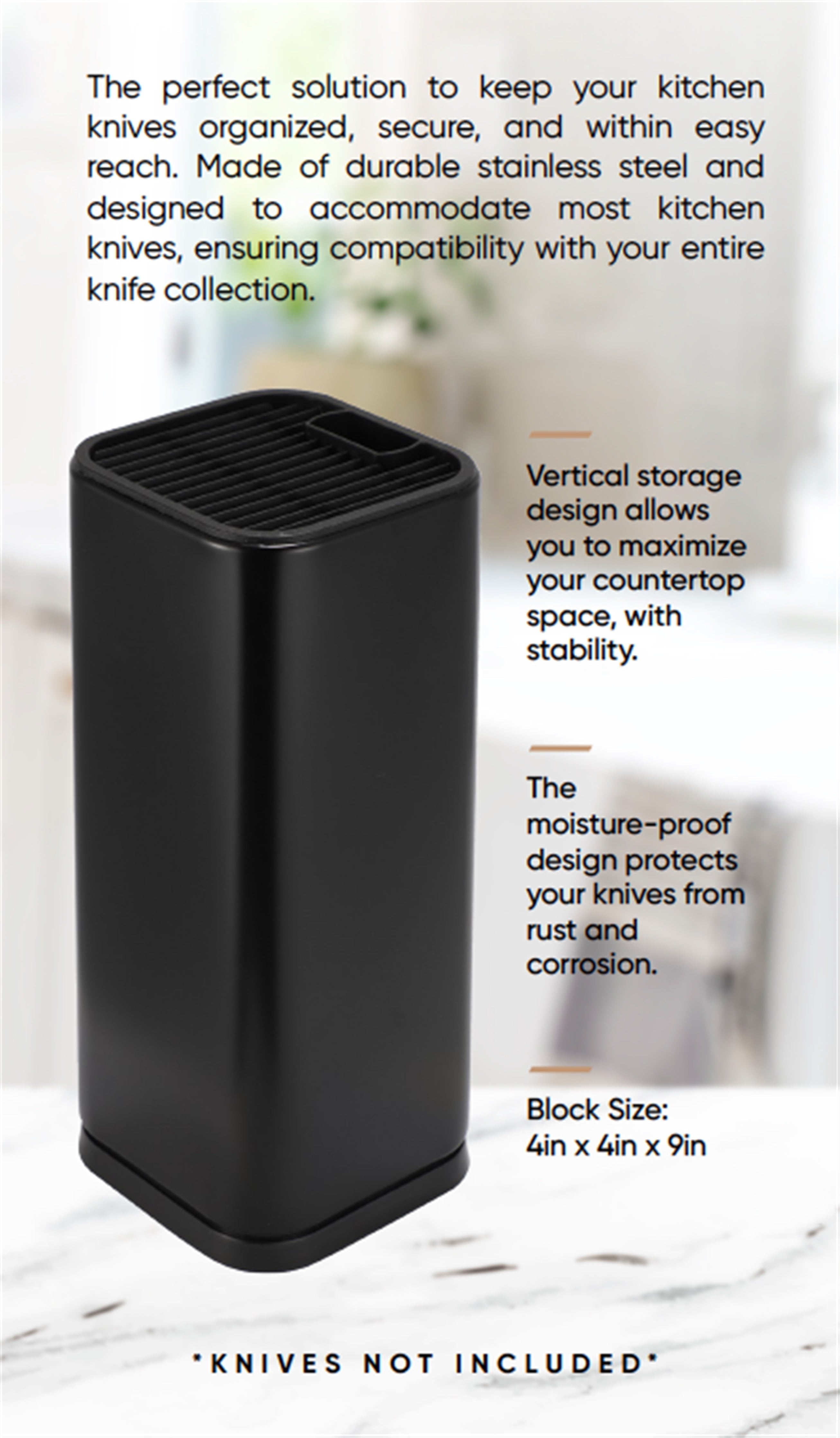 Universal Knife Block Holder | Black