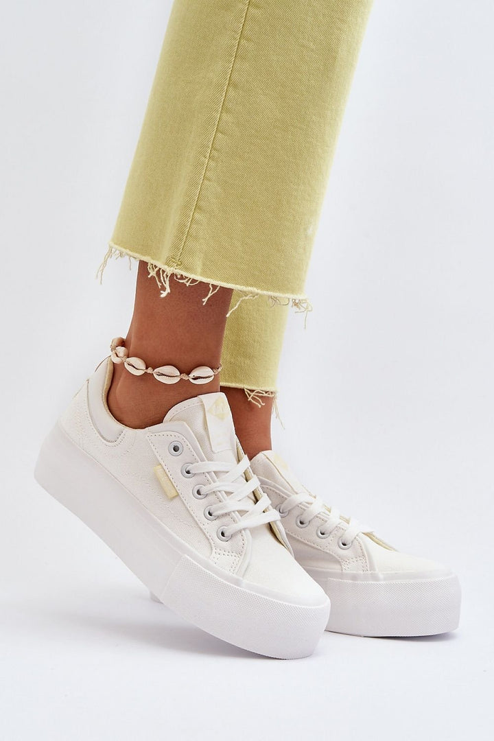 Lee Cooper Platform White Sneakers