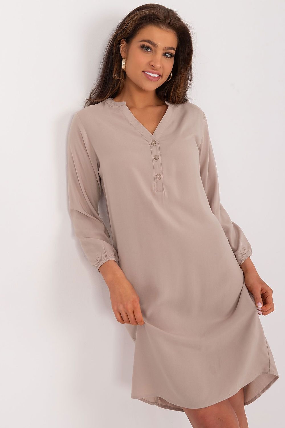 Summer Daydress with Buttons Taupe
