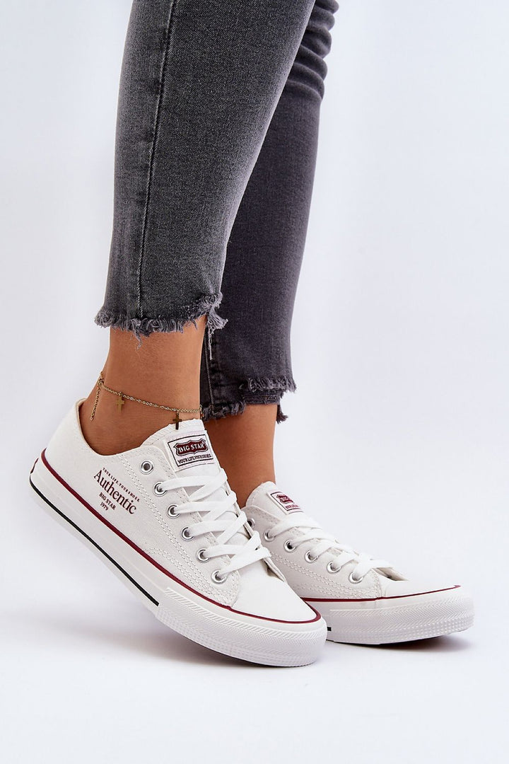 Laced Canvas Shoes White