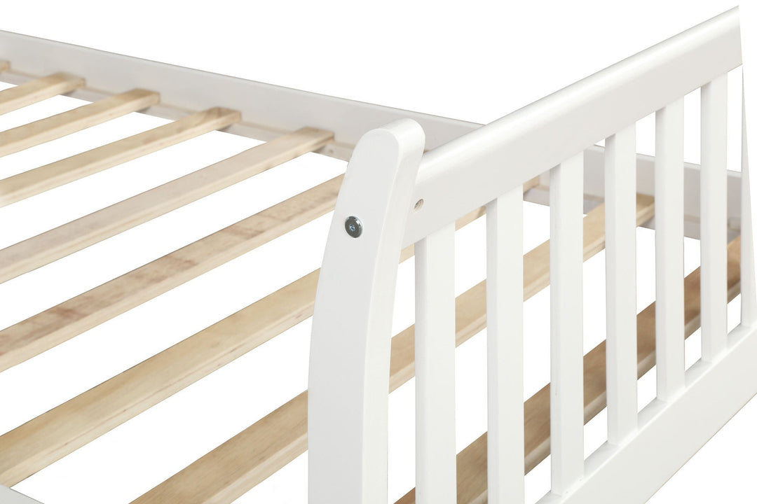 Platform Bed Frame with Wood Slat Support Twin White