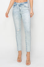 Risen Full Size High Rise Distressed Skinny Jeans