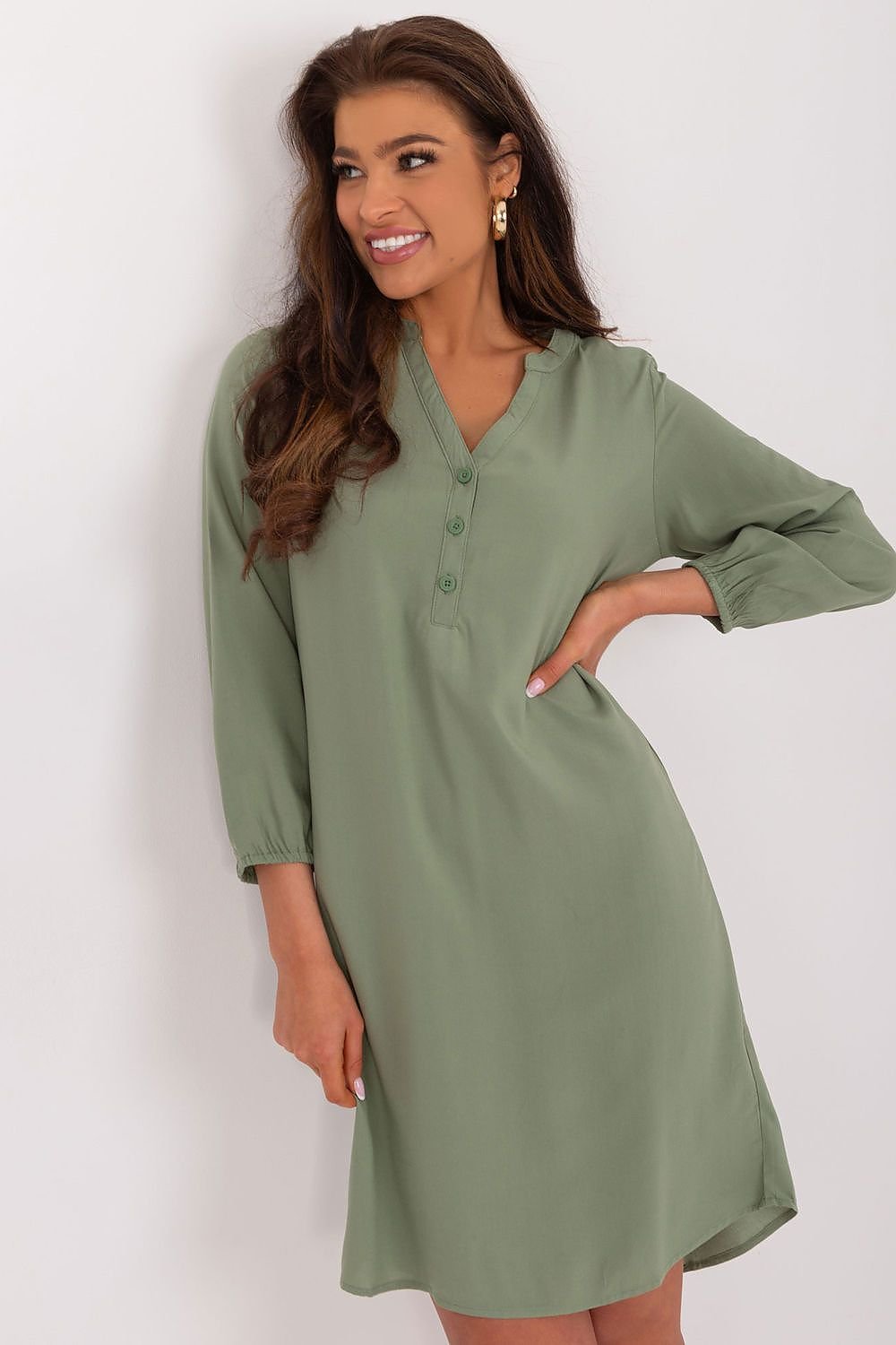 Summer Daydress with Buttons Sage