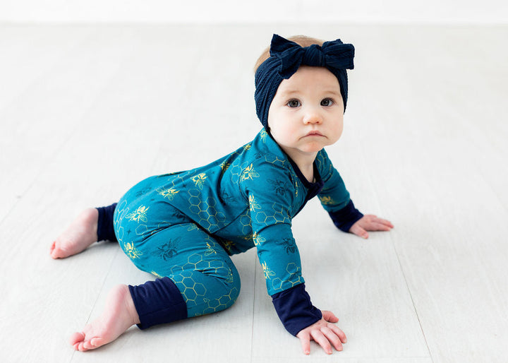 Bees Long Sleeve Zipper Sleep Romper