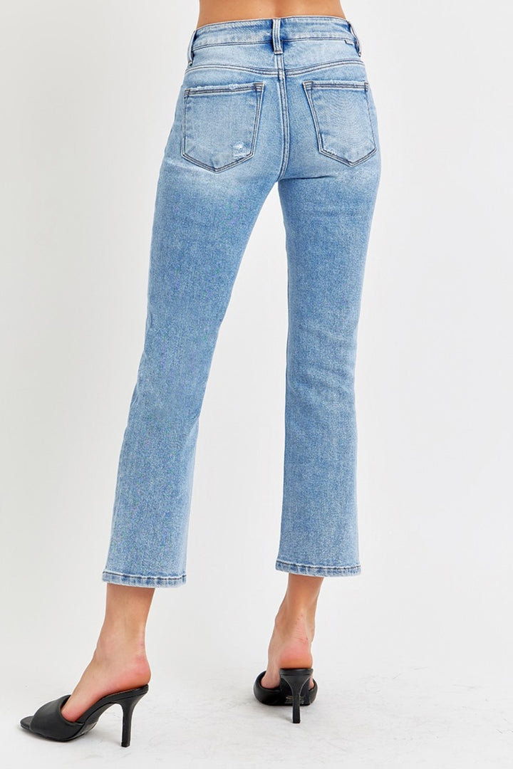 Low Rise Crop Slim Straight Jeans