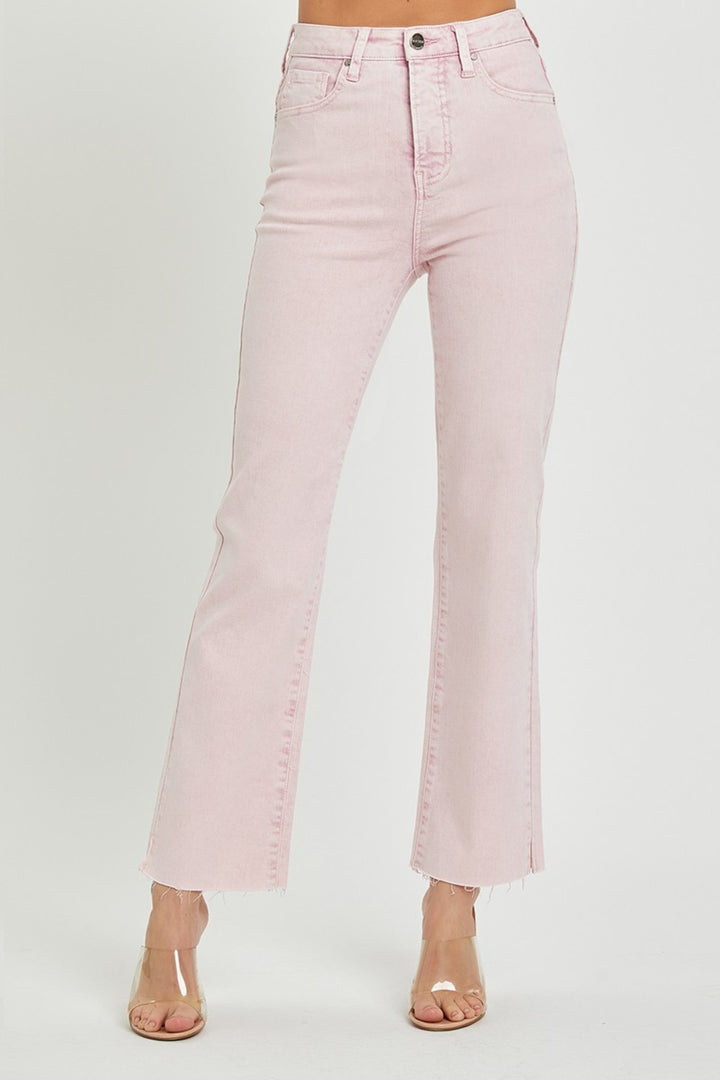 Acid Pink High Rise Tummy Control Straight Jeans