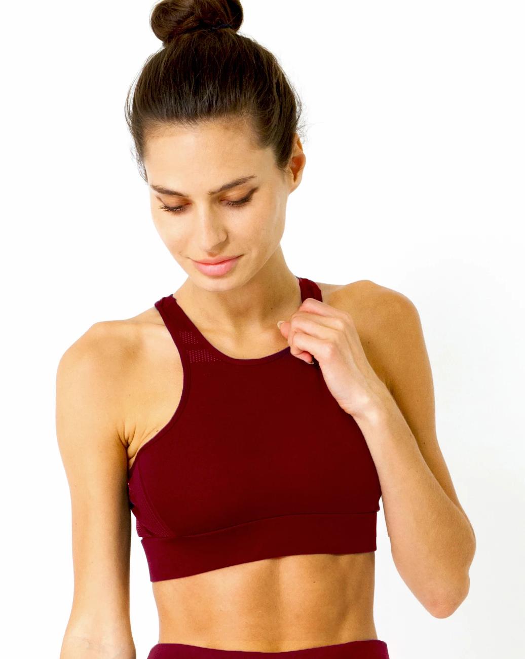 Ashton Sports Bra Maroon