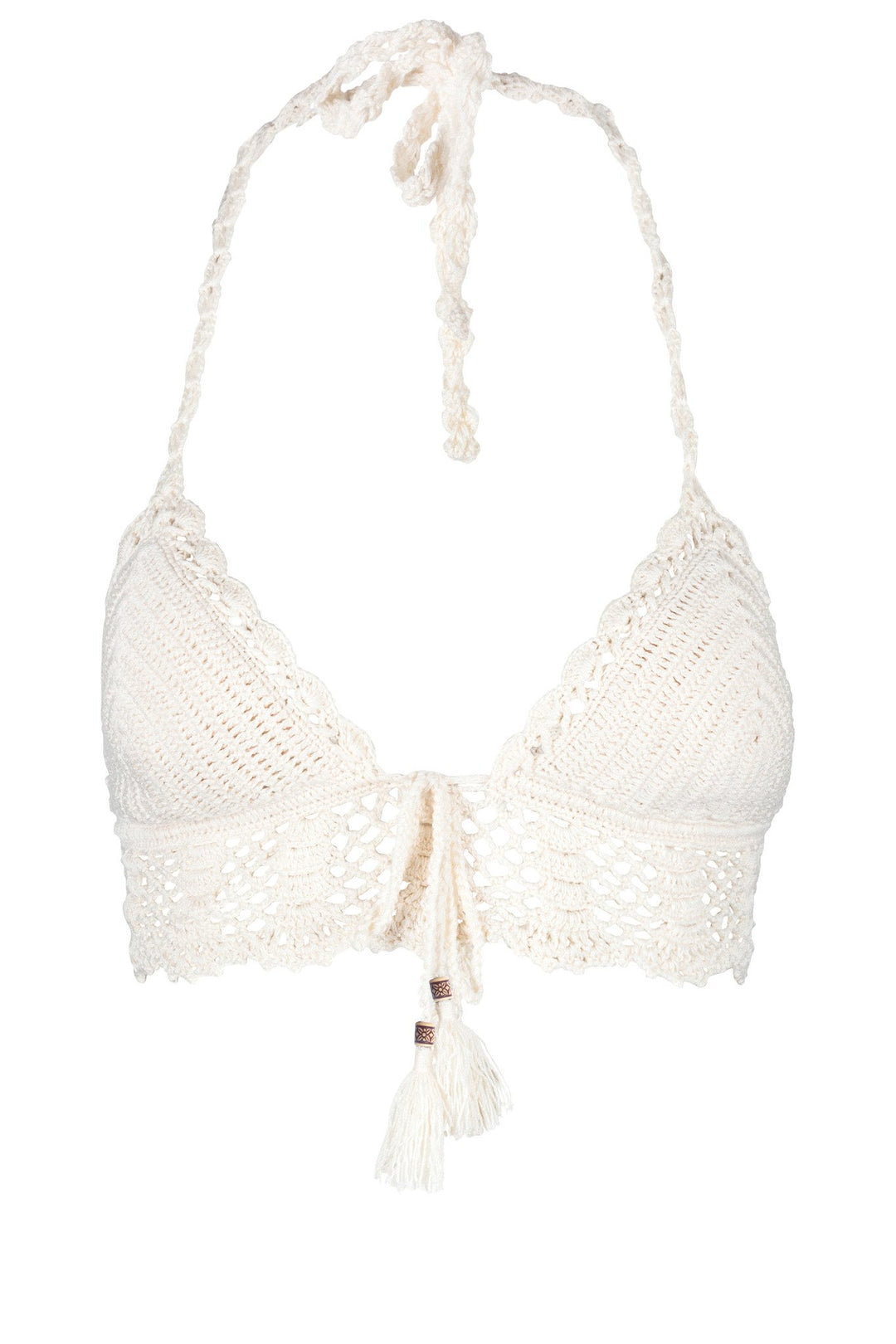 La Amatista Ecru Hand-Crocheted Bikini Top