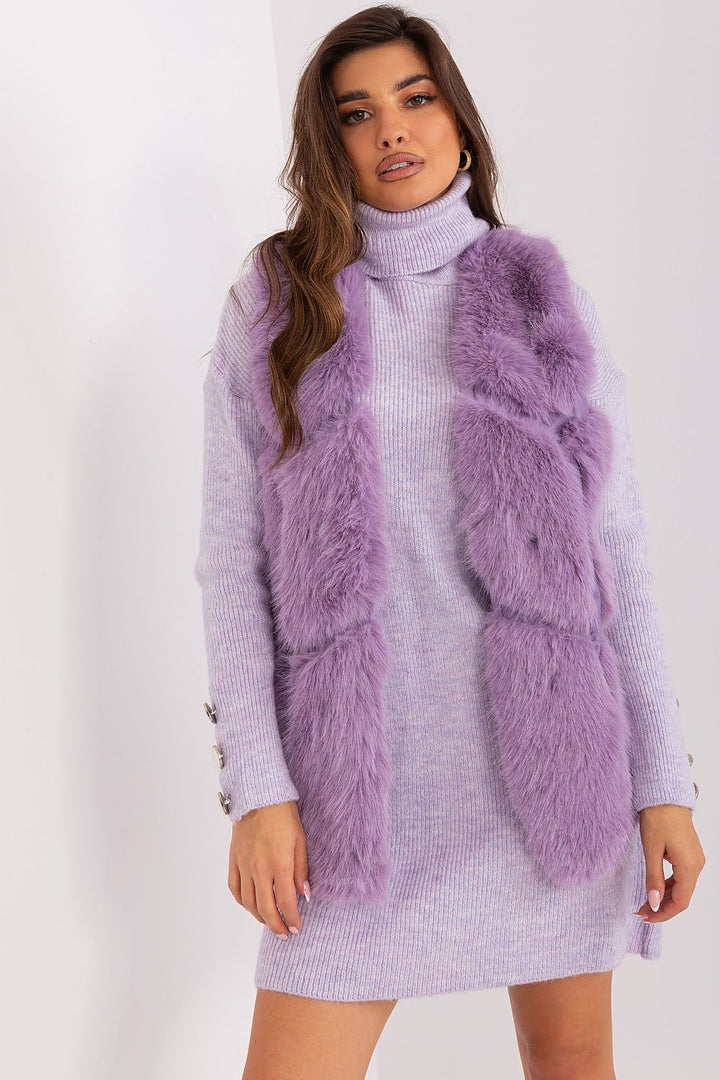 Faux Fur Vest Jacket Violet