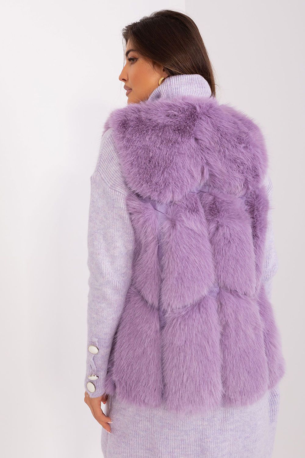 Faux Fur Vest Jacket Violet