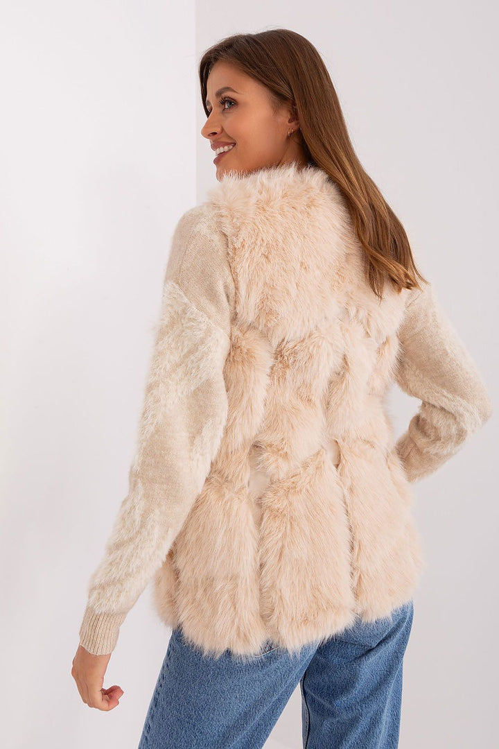 Faux Fur Vest Jacket Peach