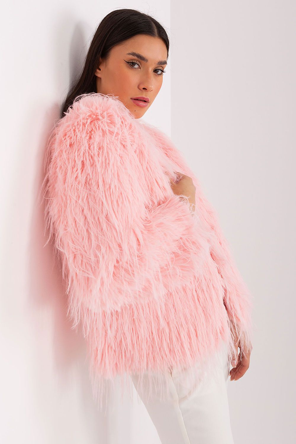 Fur Trim Jacket Blush Pink