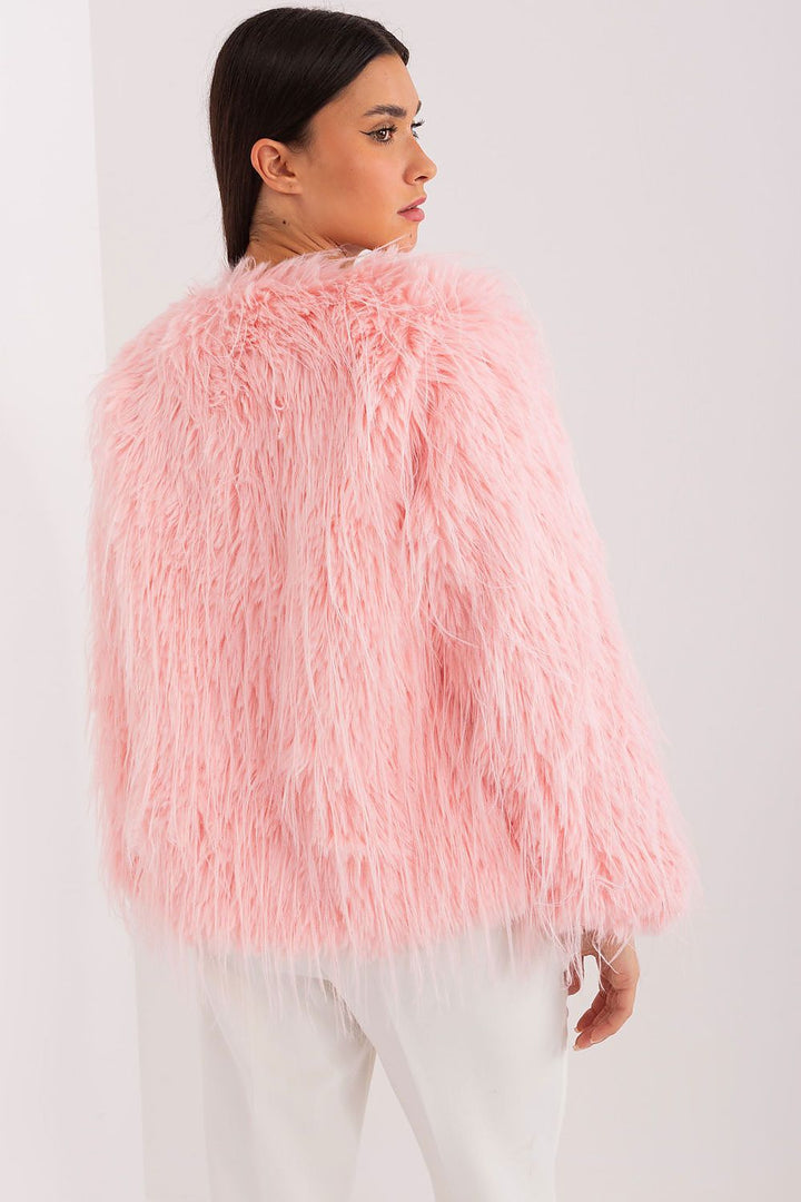 Fur Trim Jacket Blush Pink