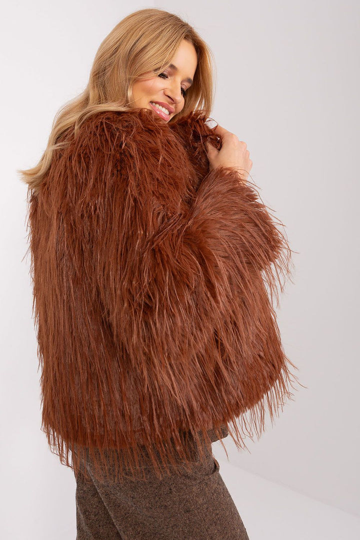 Fur Trim Jacket Dark Brown