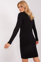 Bodycon Fit Long Sleeve Knitted Dress Black