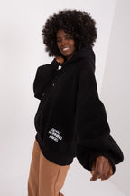 Good Morning Angel Loose Cut Hooded Sweatshirt Black