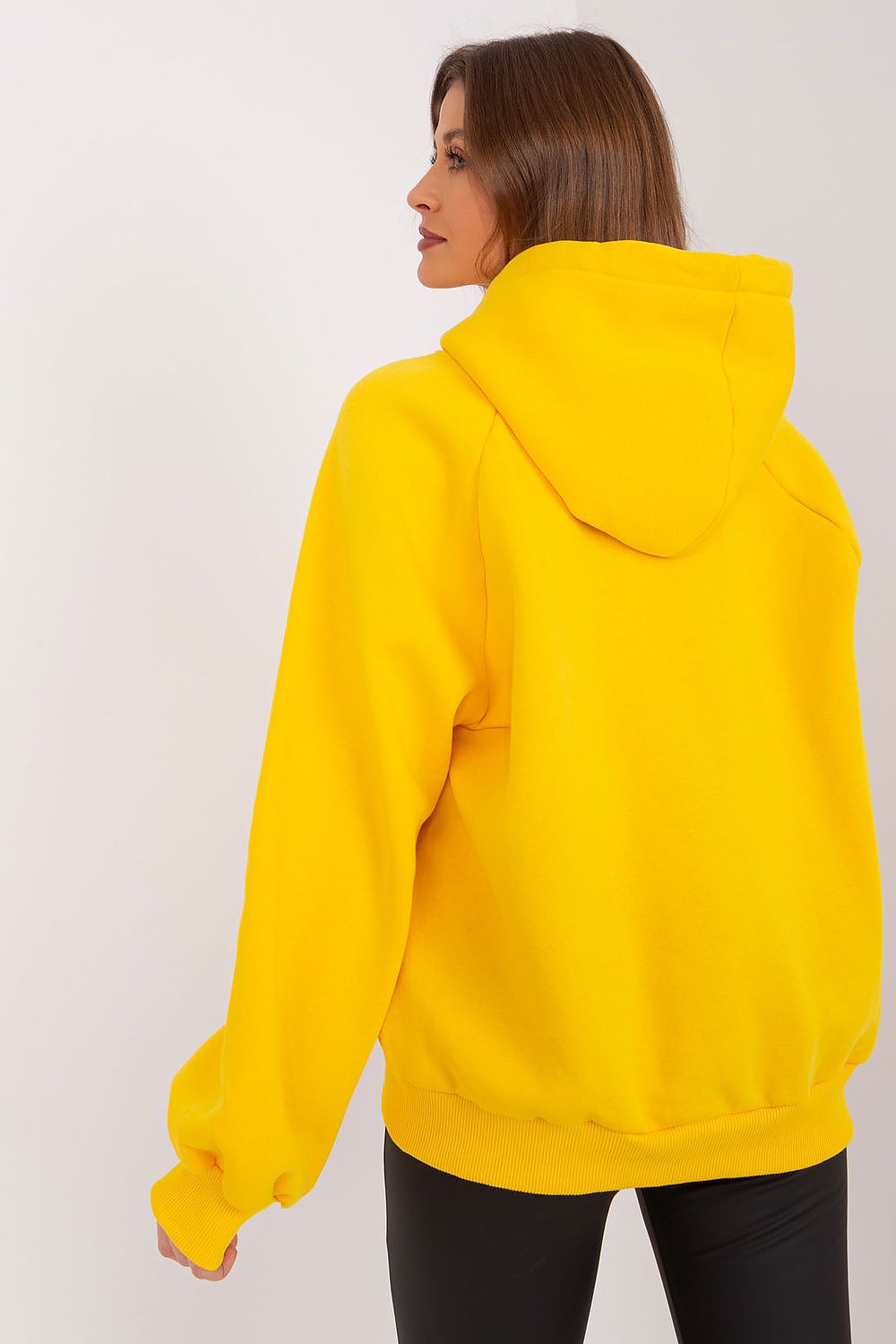 Good Morning Angel Loose Cut Hooded Sweatshirt Yellow