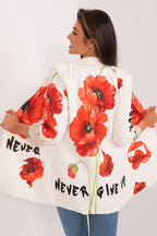 Italy Moda Blazer Never Give Up and Flower Print