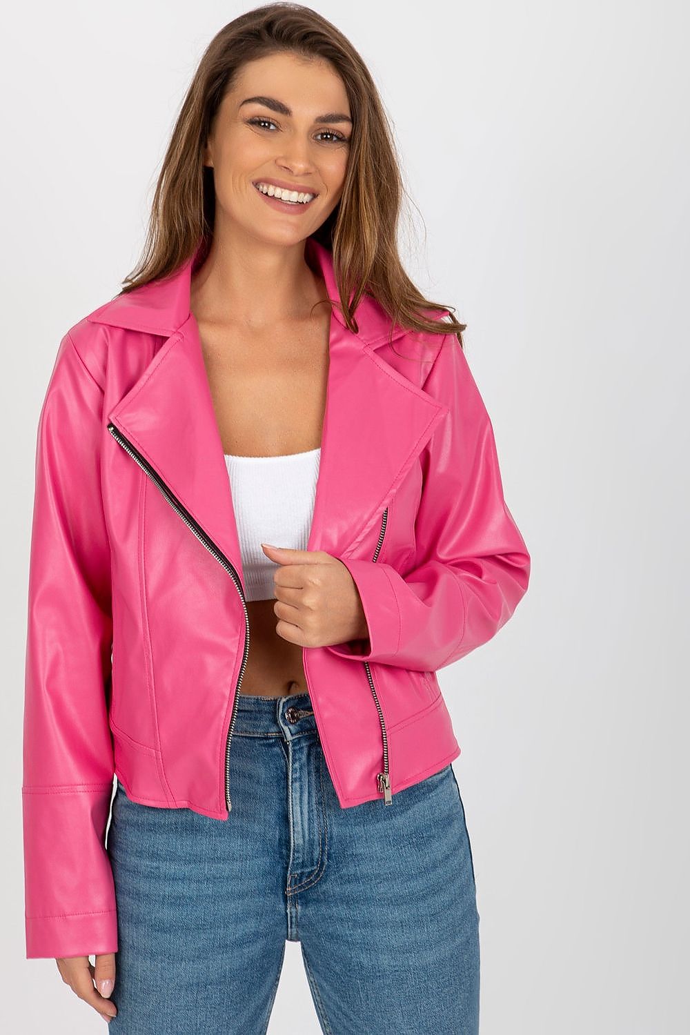 Lakerta Biker Jacket Eco-Leather Pink