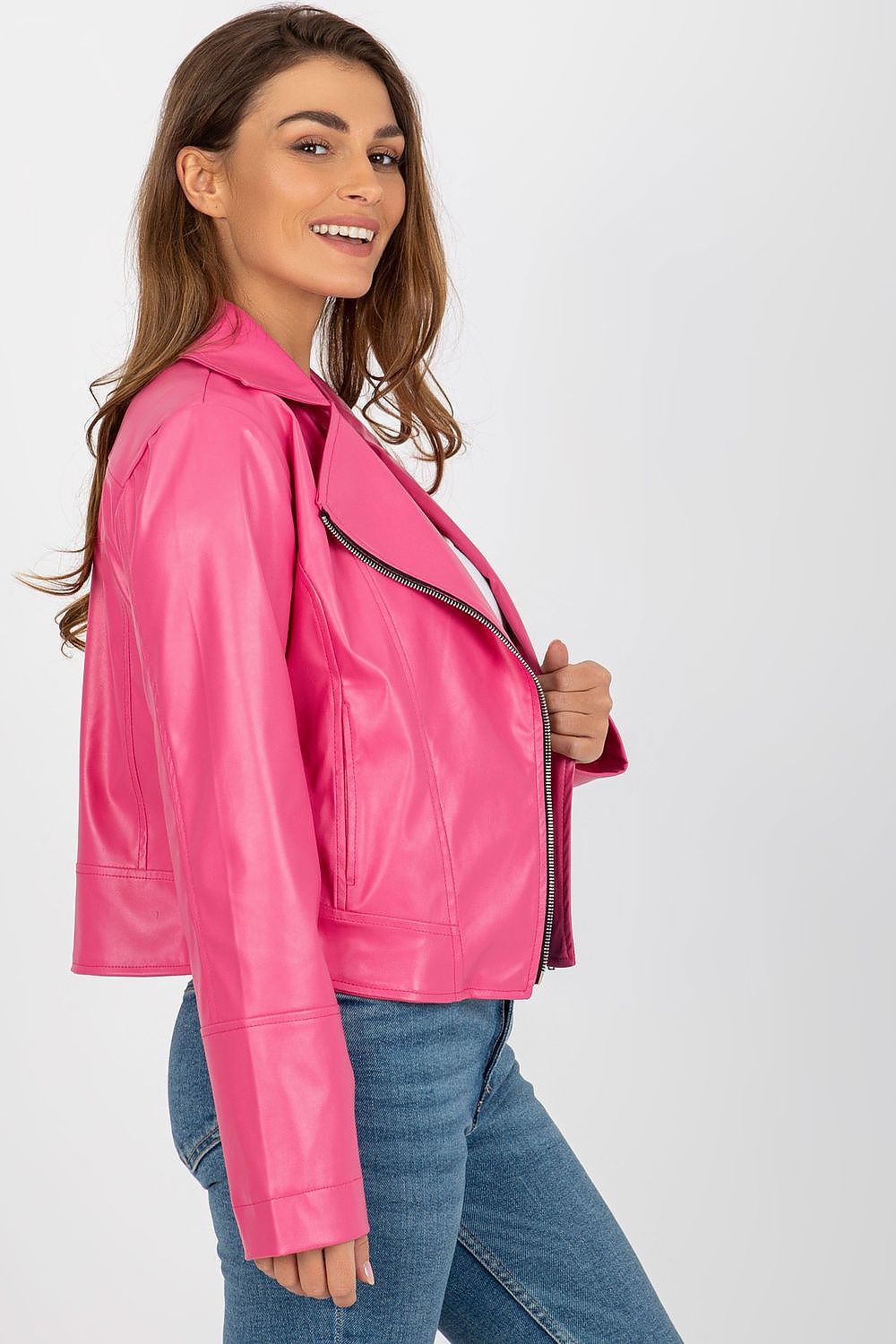 Lakerta Biker Jacket Eco-Leather Pink