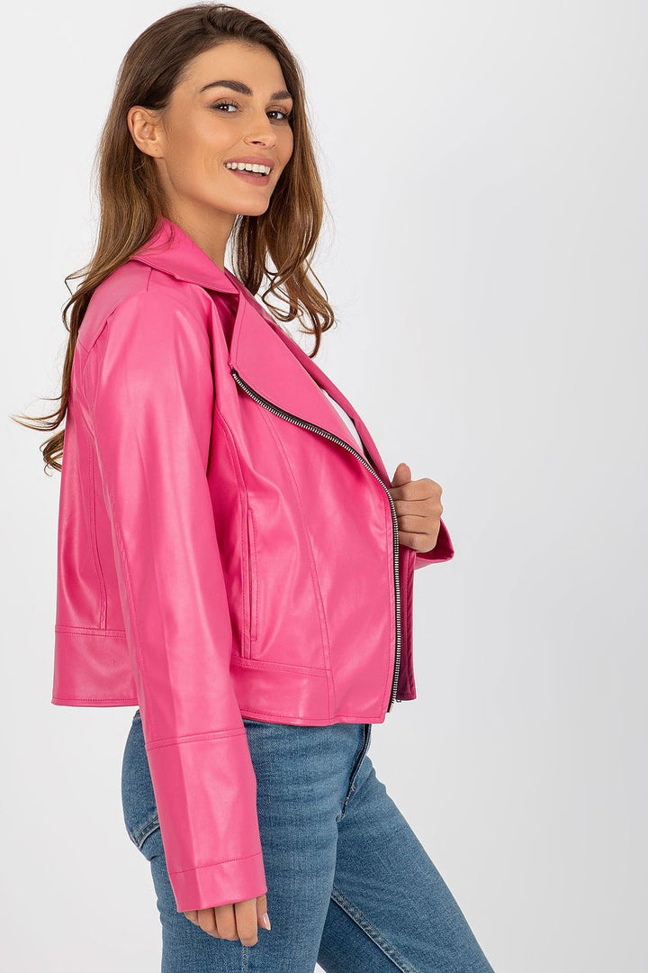 Lakerta Biker Jacket Eco-Leather Pink