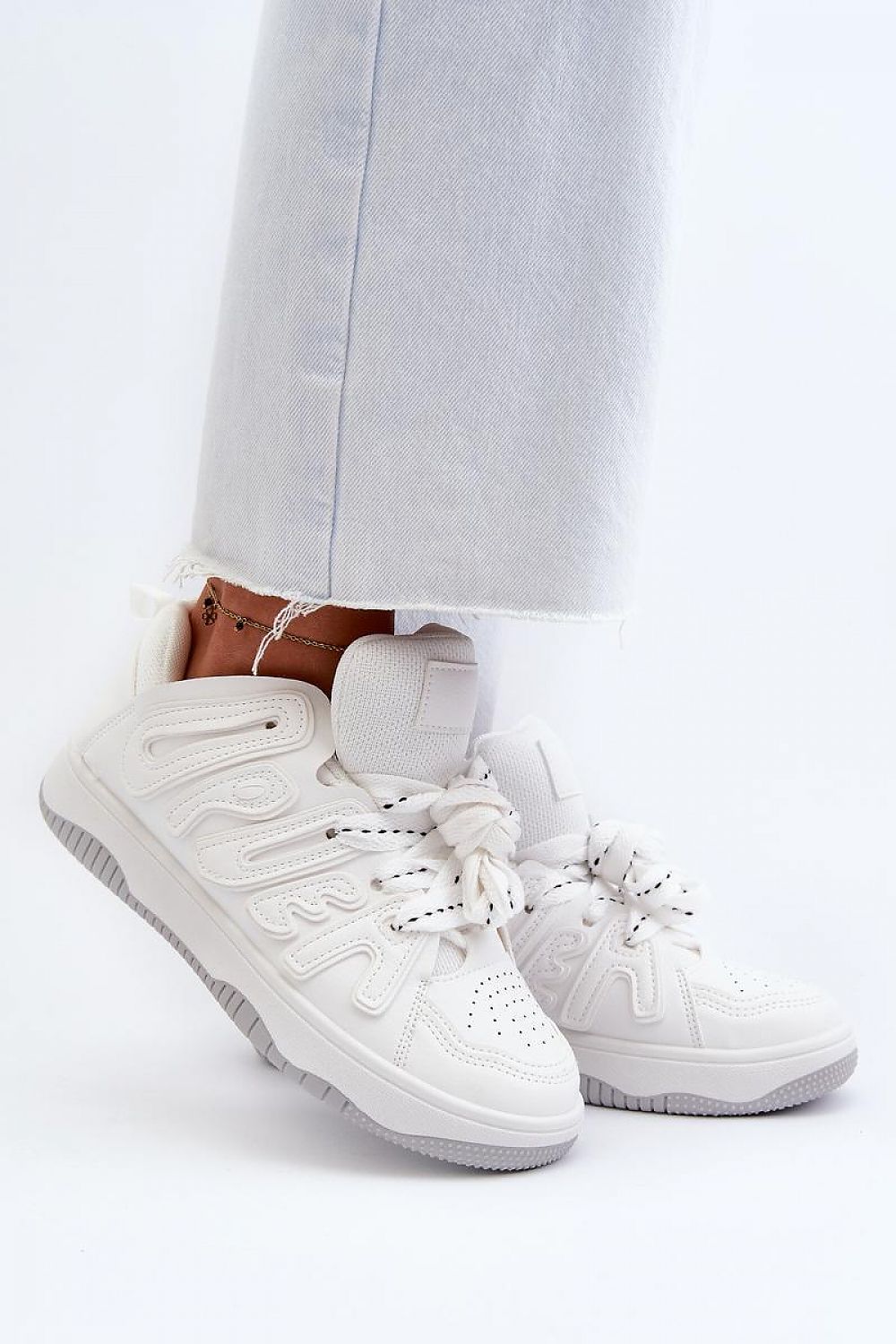 Step In Style Laced Sneakers White