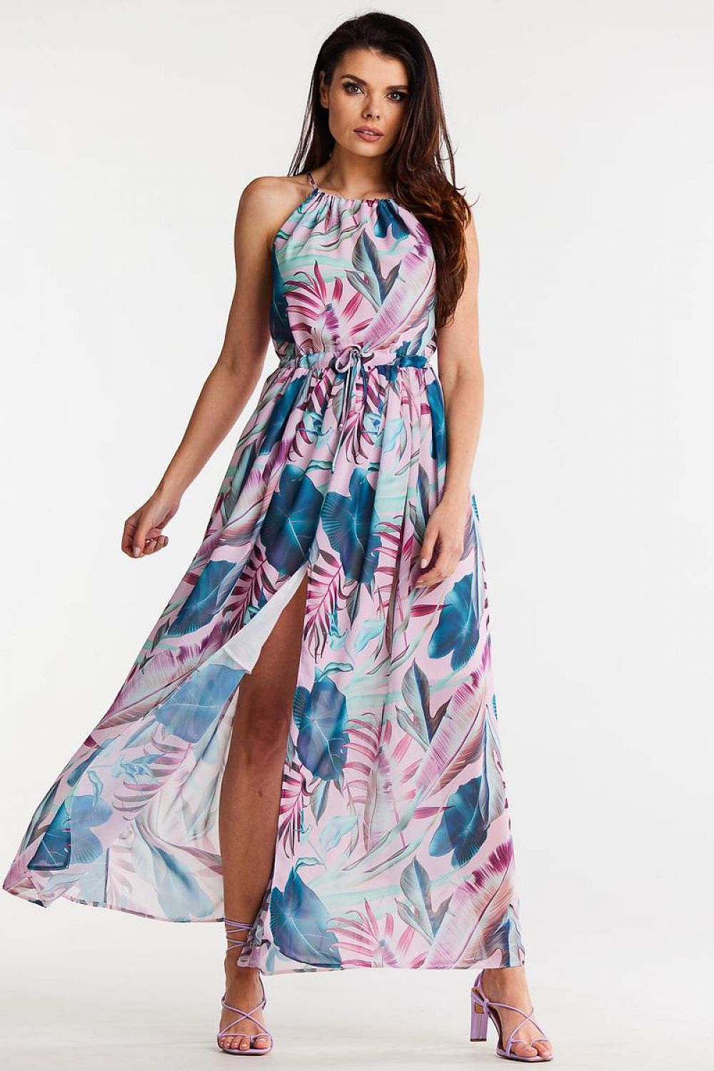 Awama Chiffon Sleeveless Maxi Dress