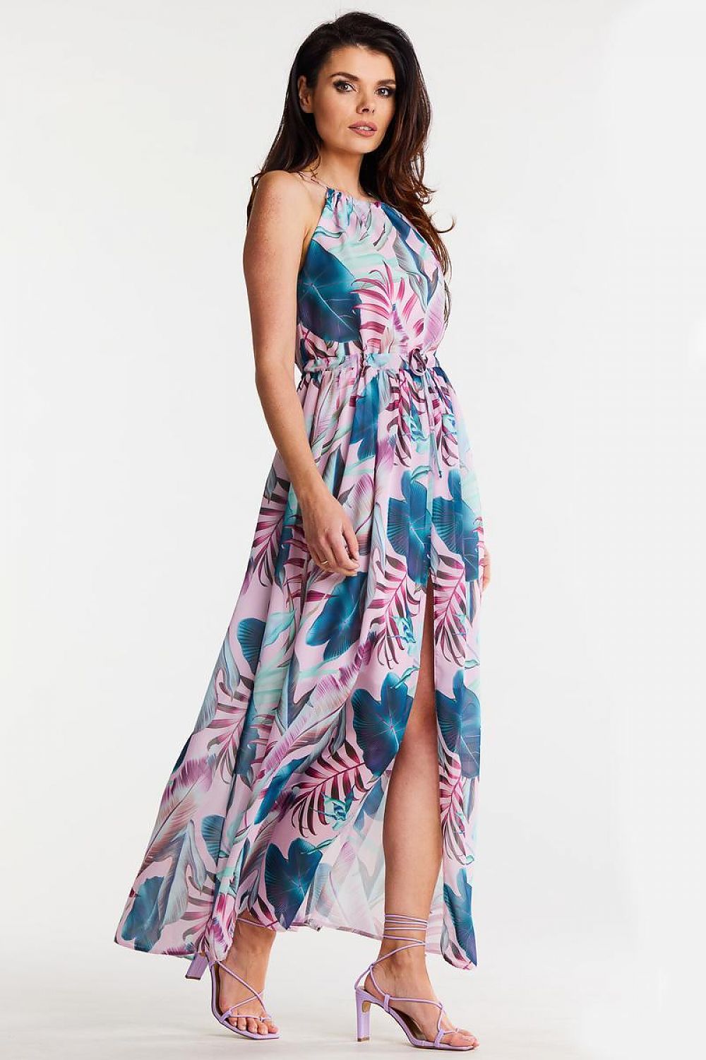 Awama Chiffon Sleeveless Maxi Dress