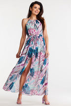 Awama Chiffon Sleeveless Maxi Dress